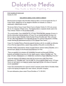 PRESS RELEASE